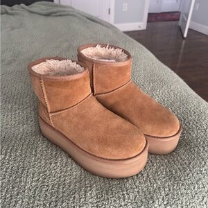 UGG Tan Suede Women's Platform Boots